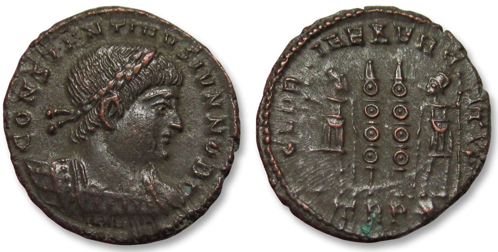 罗马帝国. Constantine II as Caesar. Follis Treveri (Trier) mint circa 330-333 A.D. - mintmark TRP⁕ - #2.1