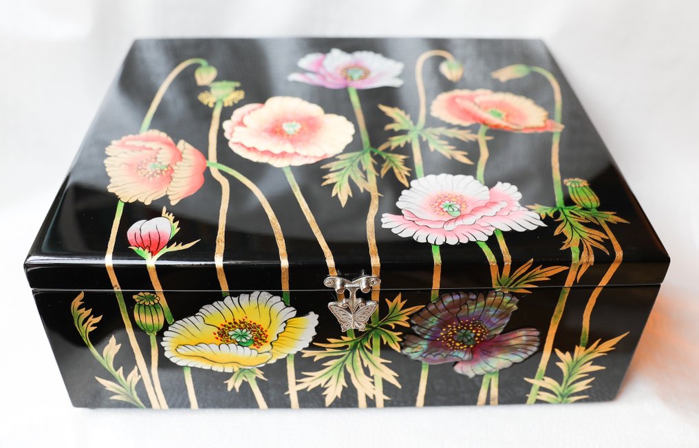 Caja - Large lacquer nacre treasure box - Madera #1.0