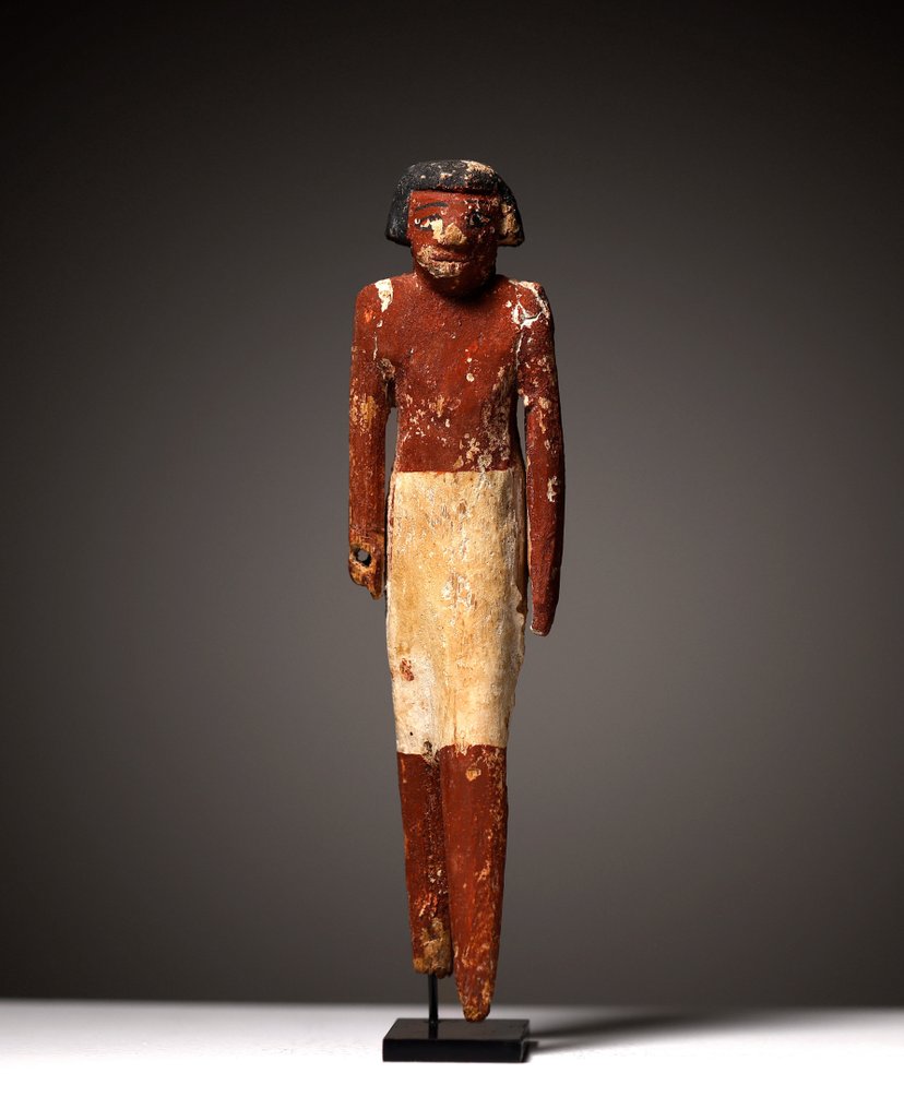 Antigo Egito, Pré-dinástico Madeira Modelo funerário egípcio em madeira - 18.5 cm #1.1