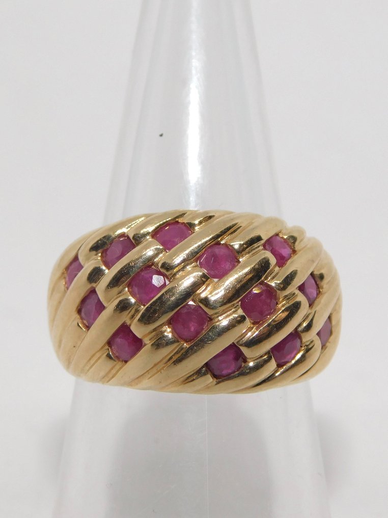 Cocktail ring Yellow gold Ruby #3.1