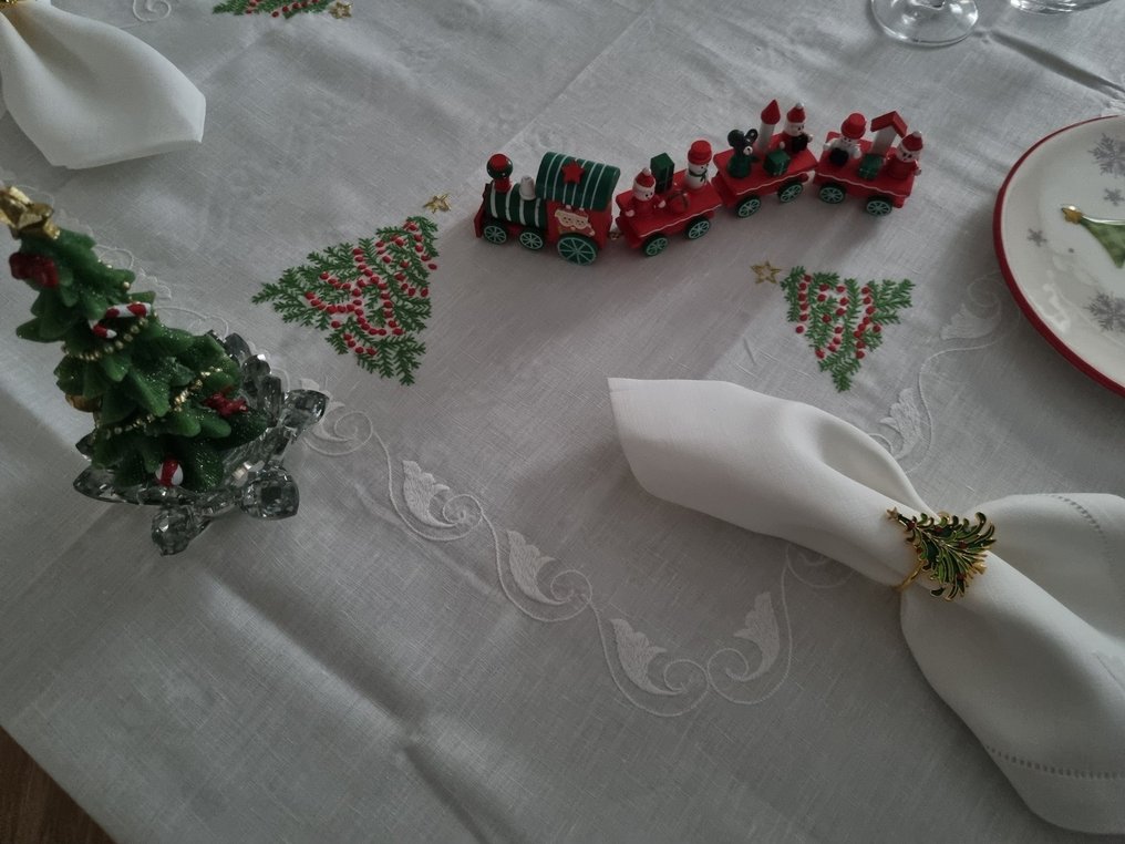 Tovaglia natalizia puro lino - Tischtuch  - 270 cm - 175 cm #3.1
