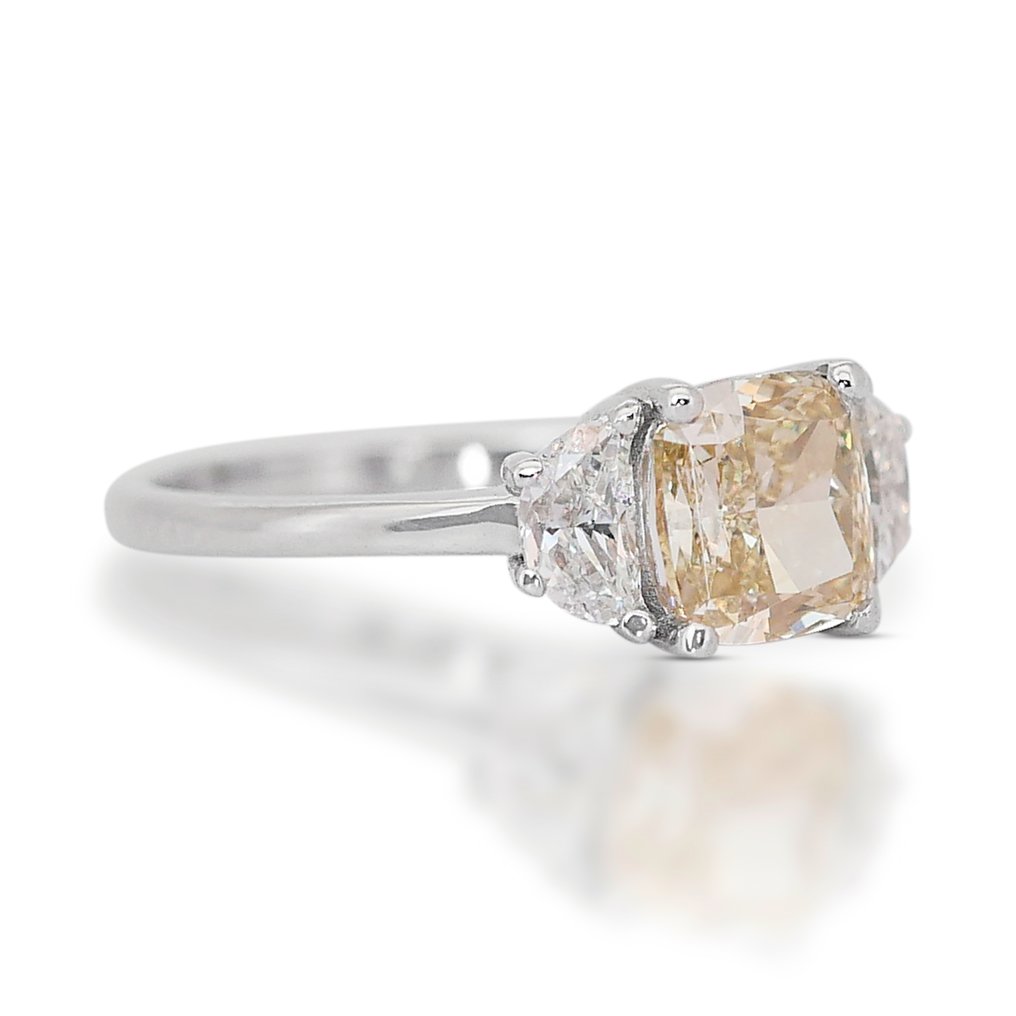 Ring Hvitt gull Diamant  (Naturlig) - Diamant #1.2