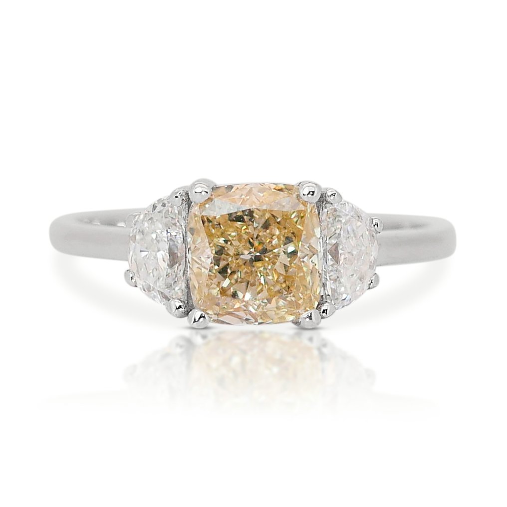 Ring Hvitt gull Diamant  (Naturlig) - Diamant #1.1
