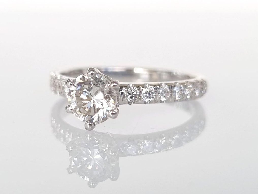 Anello di fidanzamento Oro bianco Diamante  (Naturale) #3.2