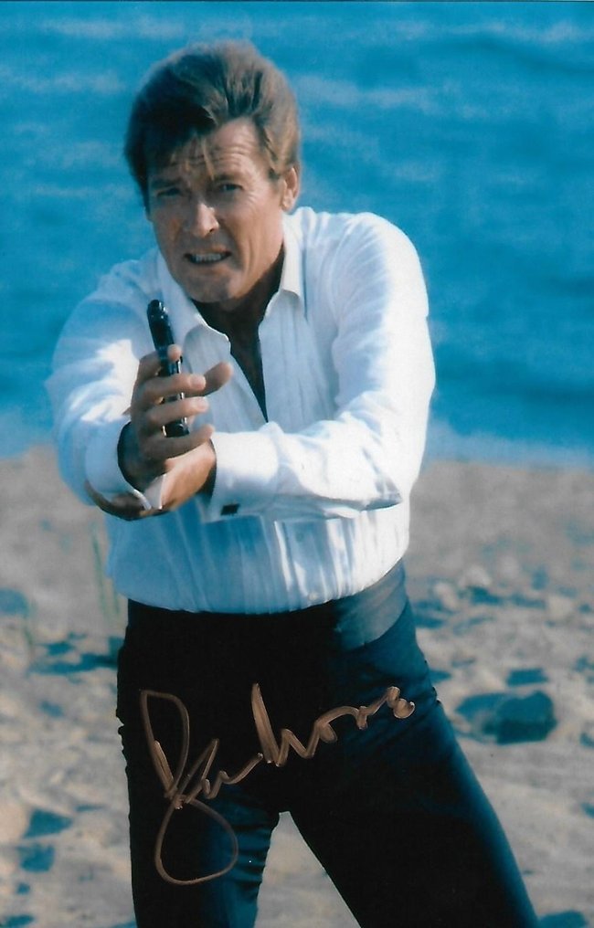 Roger Moore - Autographed Photo "For Your Eyes Only" James Bond 007 with b'bc COA. #1.2