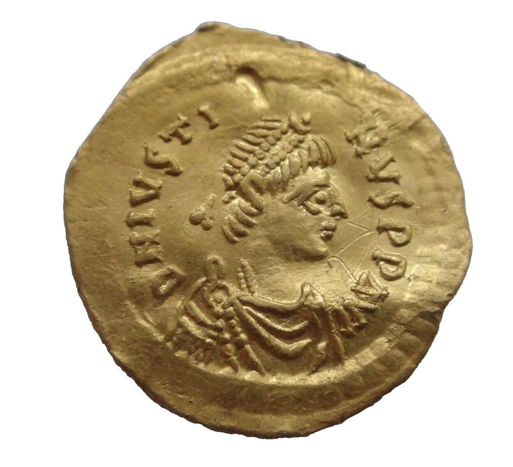 Byzantinske rige. Justin I (AD 518-527). Tremissis #1.1