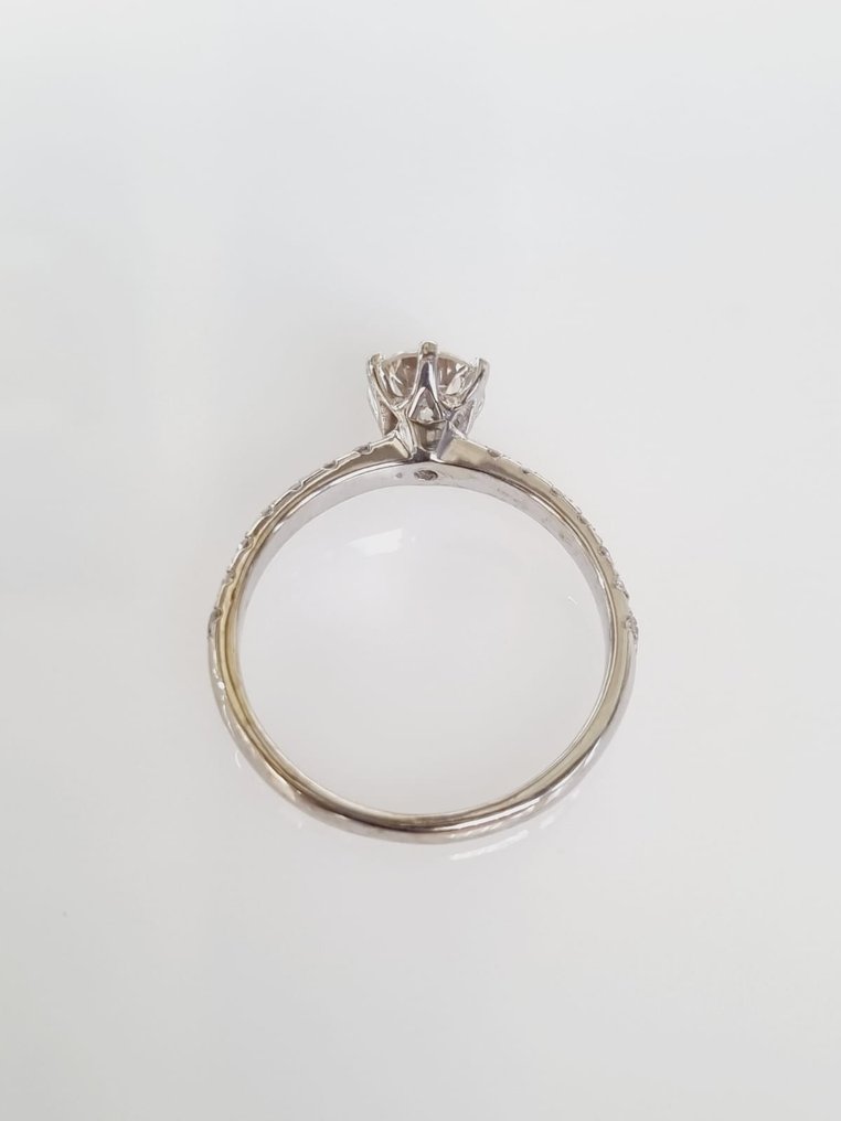 Anel de noivado Ouro branco Diamante  (Natural) #3.1