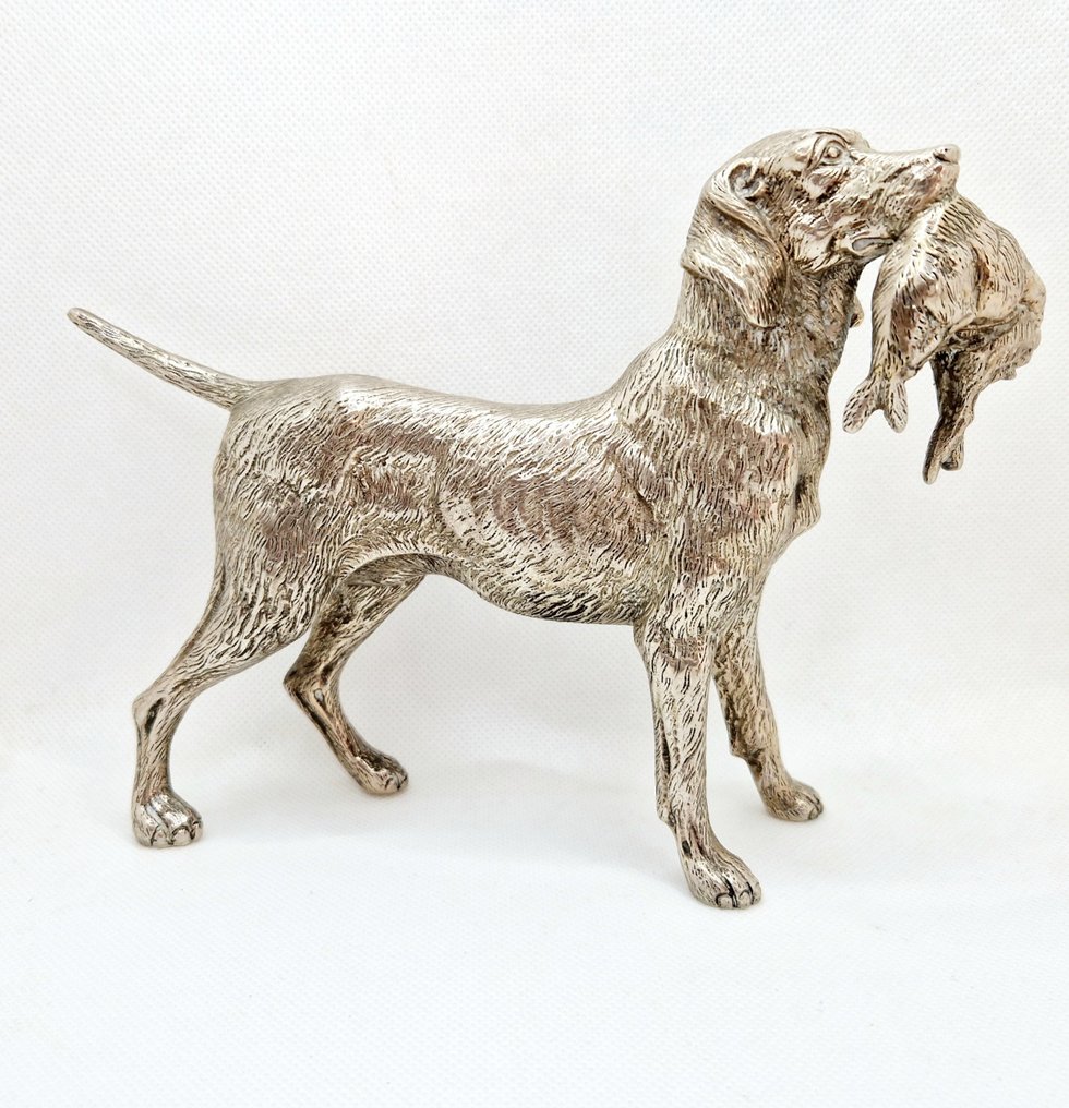 Skulptur, JAGDHUND, Figur Silber - 14.2 cm - Silver #1.3