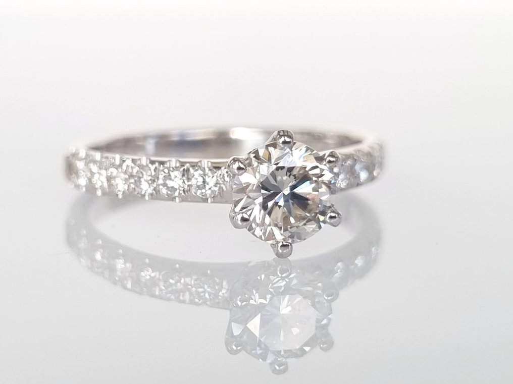 Anello di fidanzamento Oro bianco Diamante  (Naturale) #2.1