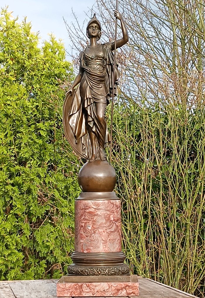 frere du roy - Άγαλμα, xxl SCULPTURE OF ATHENA GIUSTINIANI 29 kilo - 106 cm - μαρμάρινο μπρούντζο #1.0