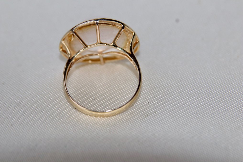 Goldsmith's hallmark high-quality - 戒指 - 14 克拉 黃金, 南海 珍珠 #3.2