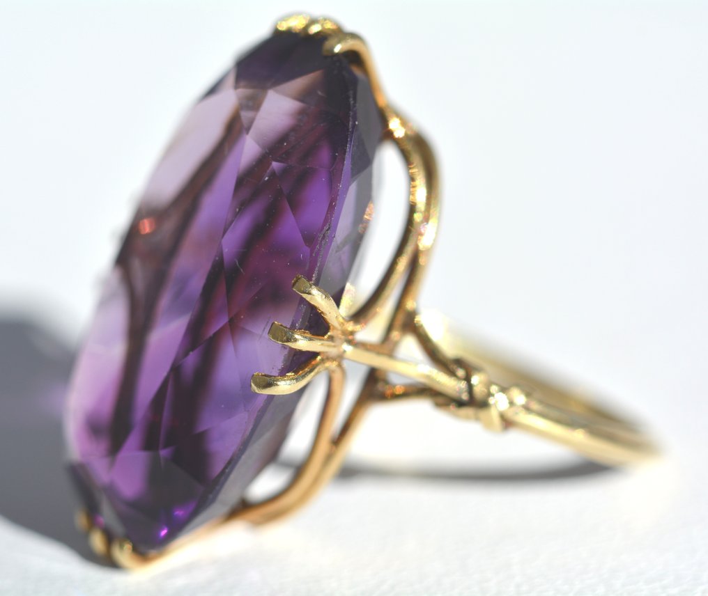 戒指 - 18 克拉 黃金 紫水晶 #3.1