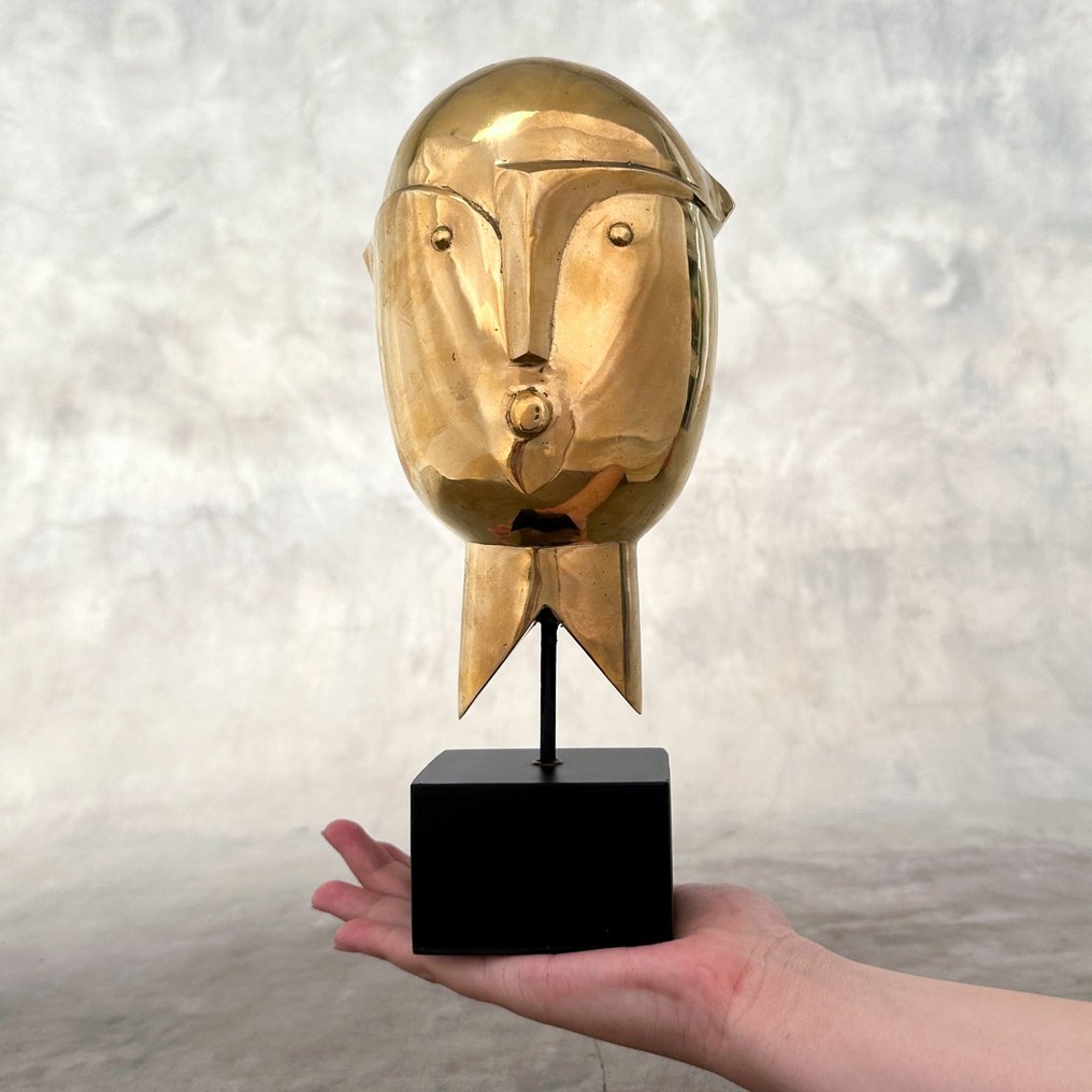Γλυπτό, NO RESERVE PRICE - Kiss Face Sculpture - 28 cm - Μπρούντζος #1.0