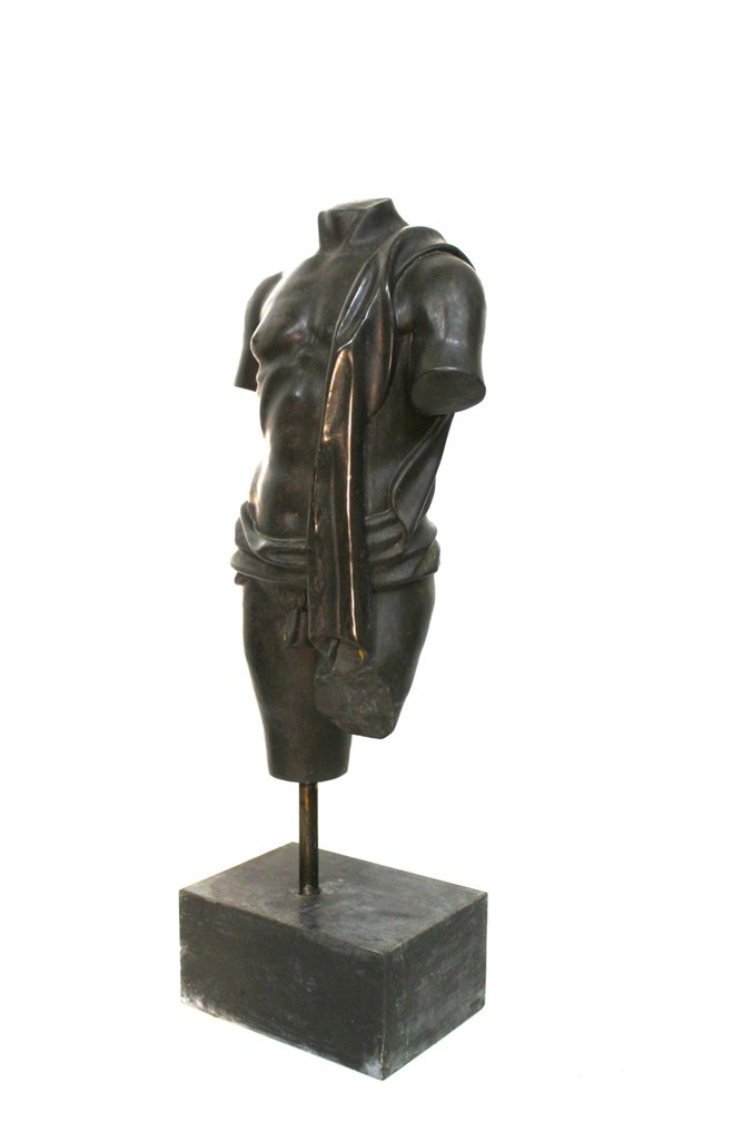 雕塑, Torso in marmo nero - 68 cm - 大理石 #2.1