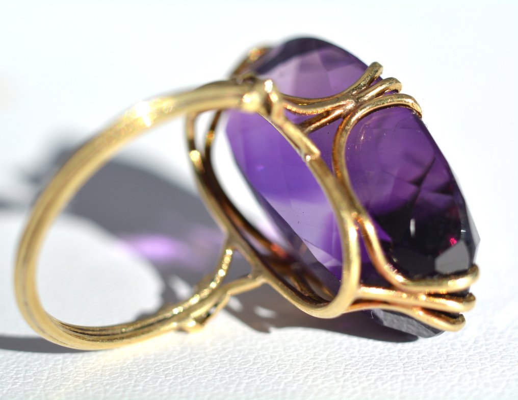 戒指 - 18 克拉 黃金 紫水晶 #3.2