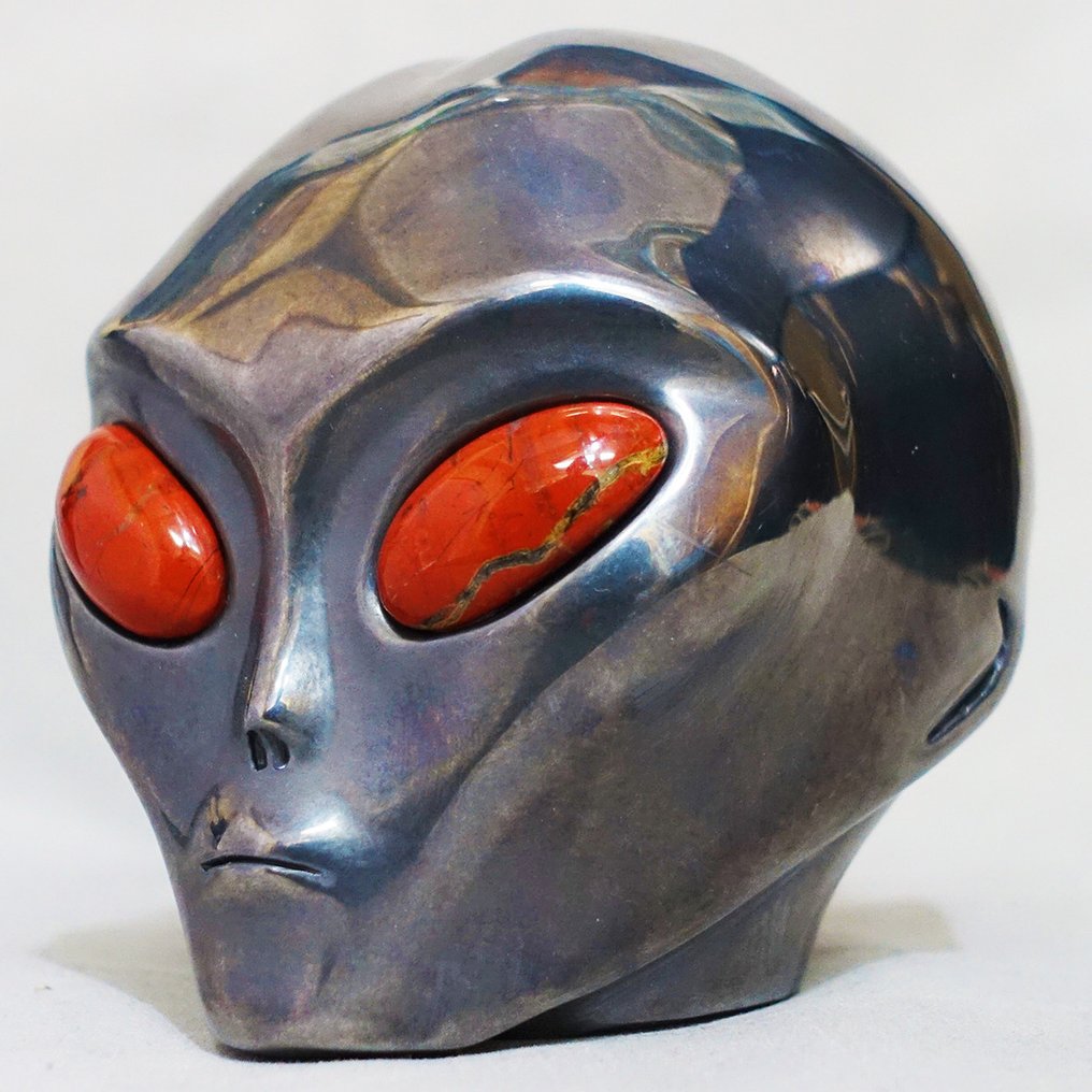 太赫茲的外星女人頭骨手與紅碧玉的眼睛 - 超寫實系列 - 高度: 106 m - 闊度: 104 mm- 1230 g #1.1