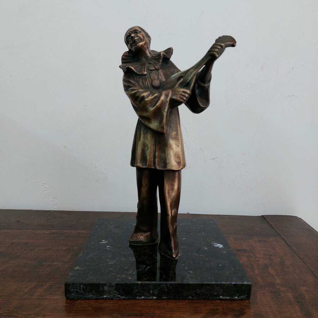 Γλυπτό, Pierrot, prima metà del XX secolo - 26 cm - Μπρούντζος #4.3