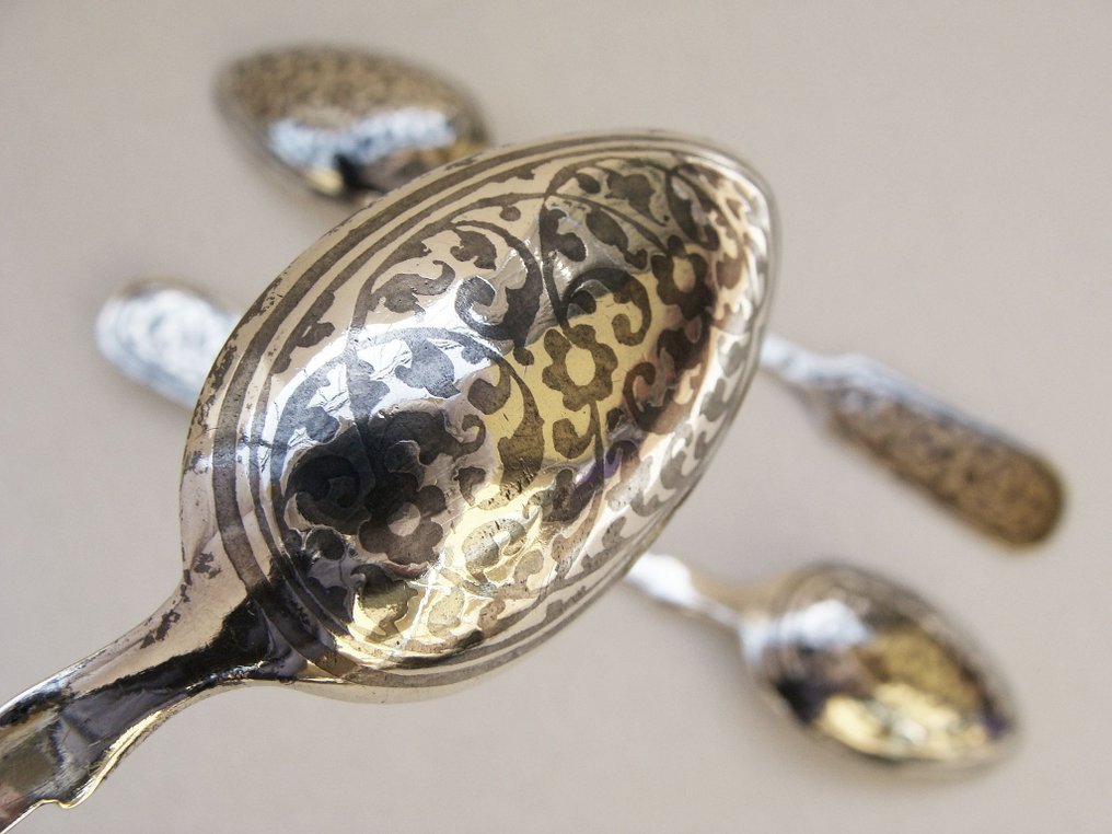 Niello Russian Silver - Κουταλάκι του γλυκού (3) - Ασήμι 875 #1.1