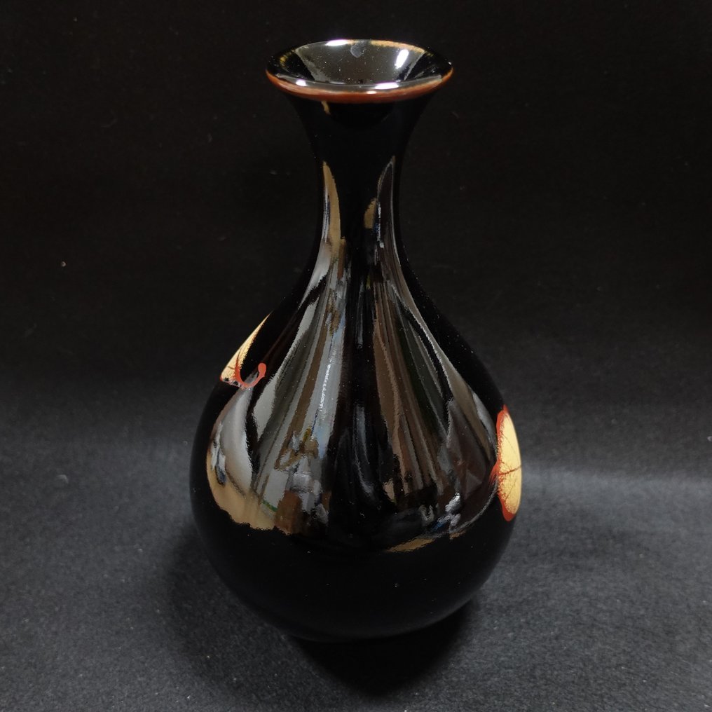 美丽的有田瓷花瓶，署名藤井朱明（1936-2017） - 瓷 - 平成时期（1989-2019） #2.1