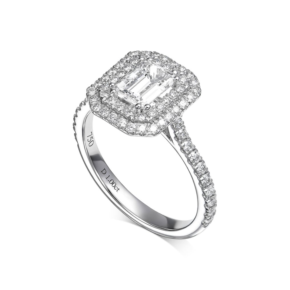 订婚戒指 白金 钻石  (天然) - 钻石 #1.2