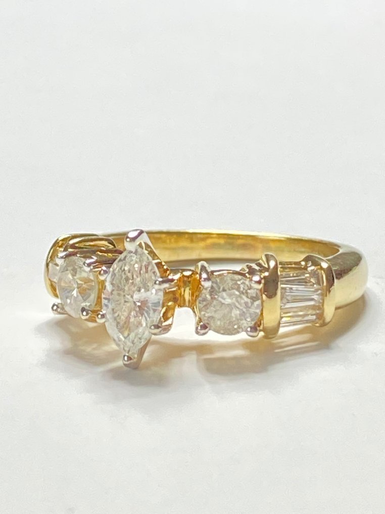 Ring Gult guld Diamant  (Natural) #1.2