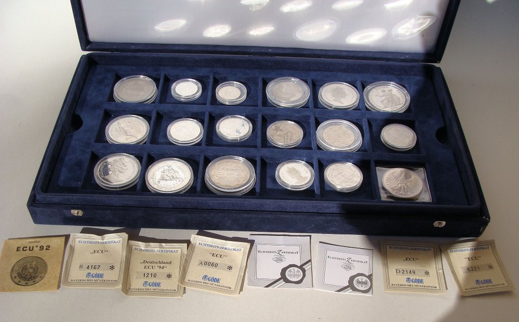 Europa. ECU Set with certificates in original box. 36 coin/22 silver coin #2.1