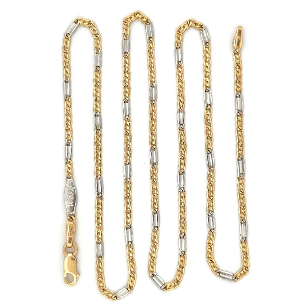 Solid Chain - 6.3 gr - 50 cm - 18 Kt - Halskette - 18 kt Gelbgold, Weißgold #1.2