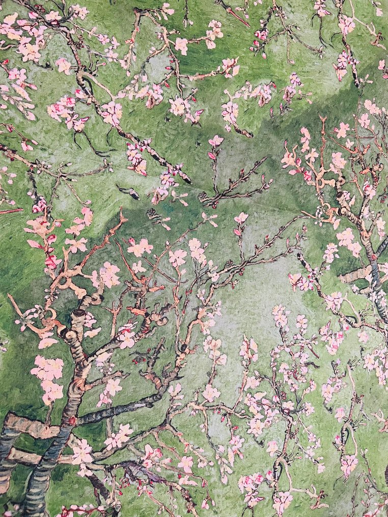 Țesătură exclusivă cu tema florilor de migdal - - Țesătură tapițerie  - 300 cm - 280 cm #3.1