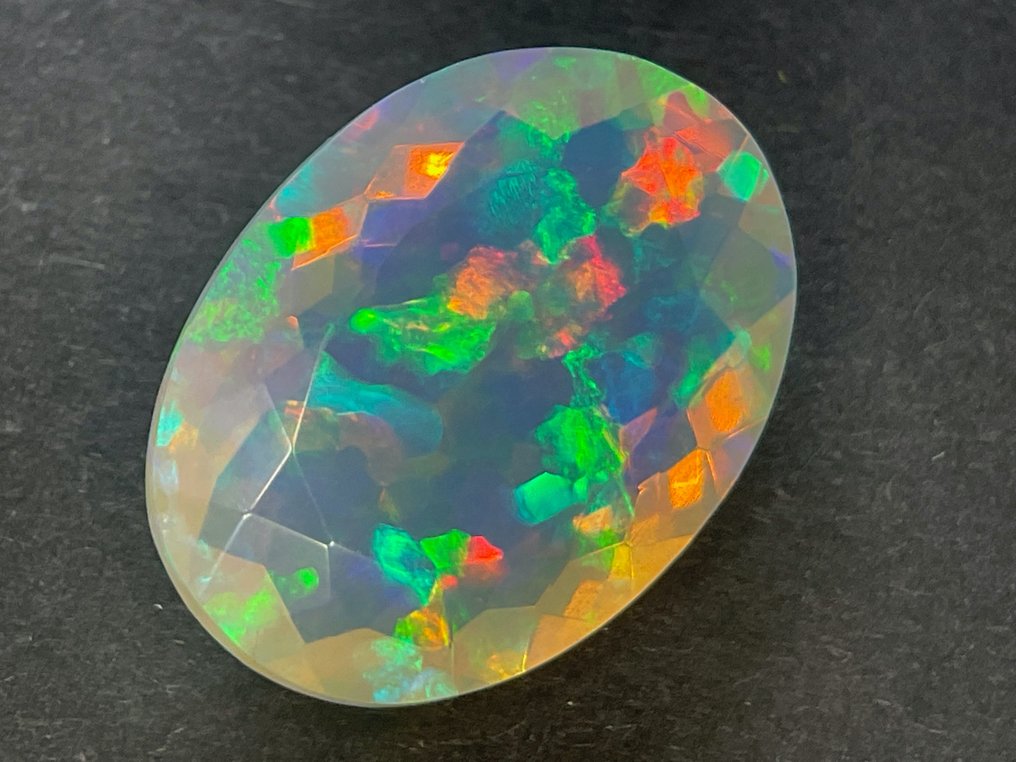 hell orange+ Play of Colors Natural opal - 5.83 ct #2.1