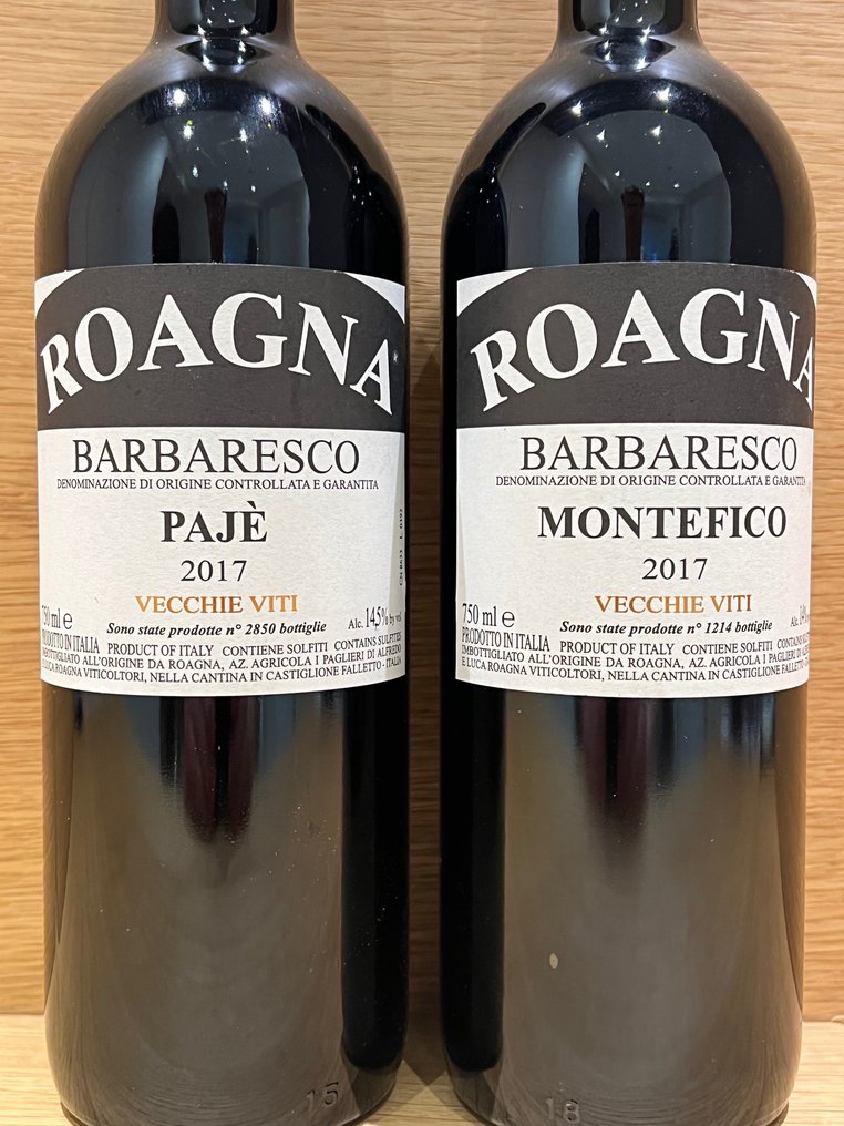 2017 Roagna: Montefico Vecchie Viti & Pajè Vecchie Viti - Barbaresco - 2 Flaskor (0,75L) #1.2