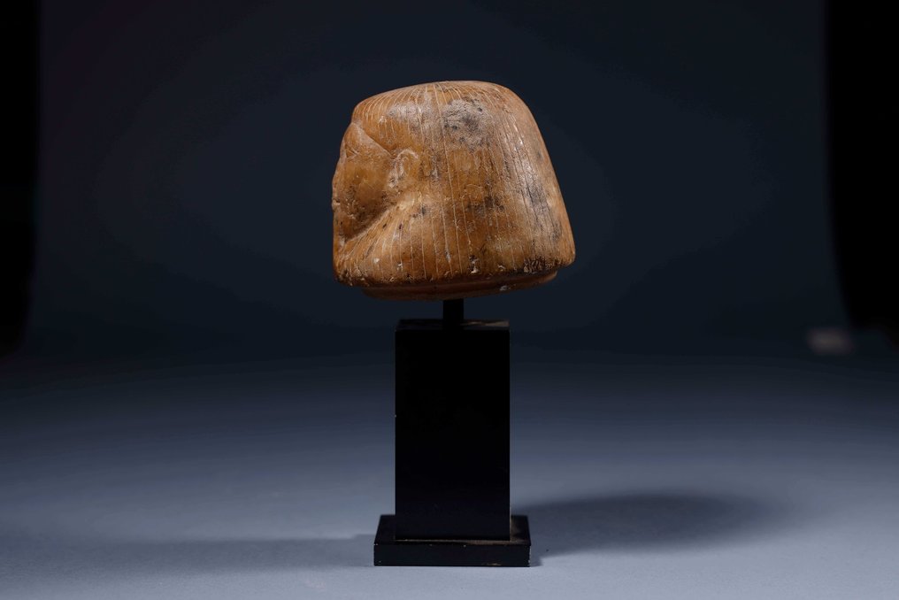 Ancient Egyptian Alabaster Imsety canopic Jar lid - Spanish Export License - 10 cm #3.2