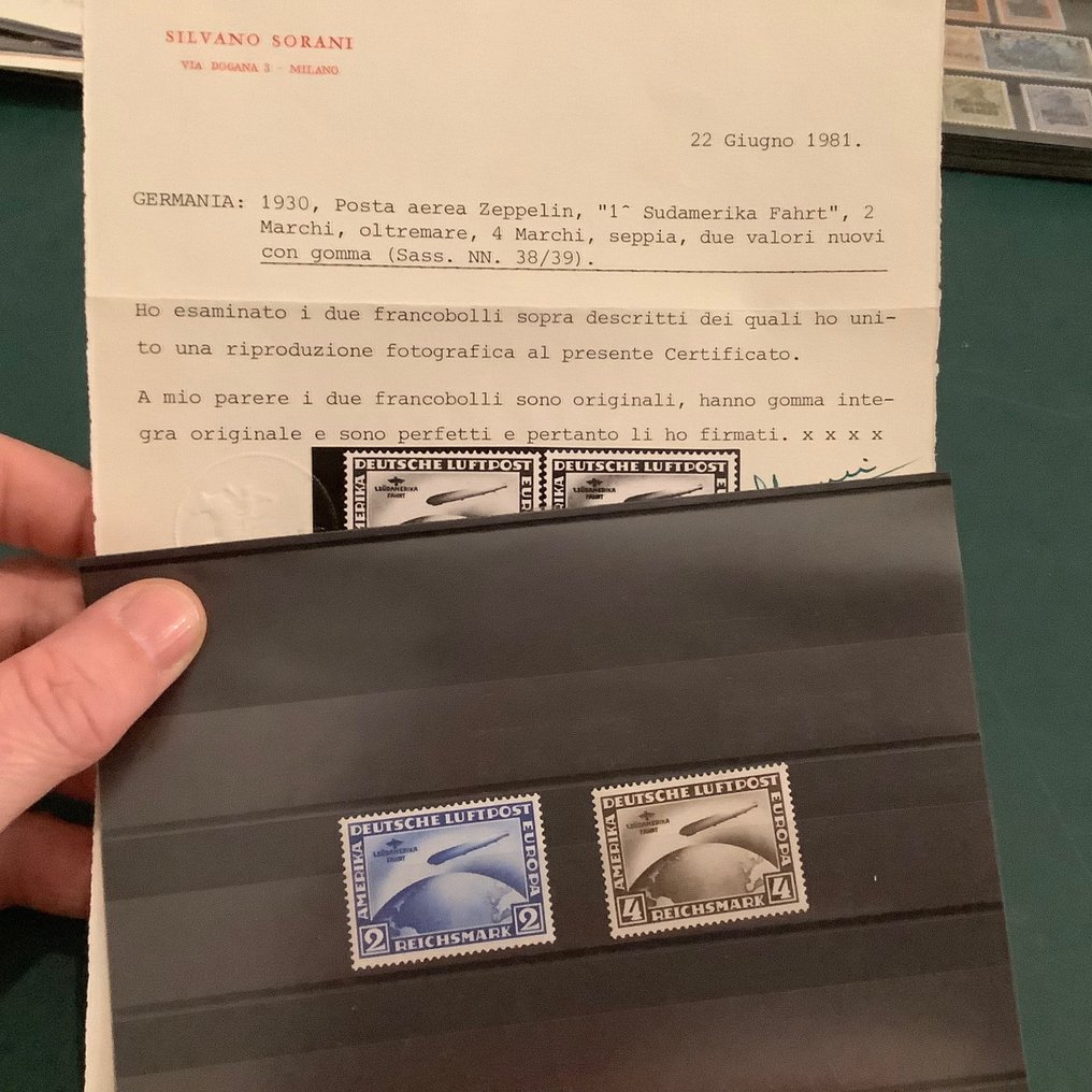 Imperiu German 1930 - Chicagofarth - cu certificat foto Sorani - Michel 438/439 #1.1