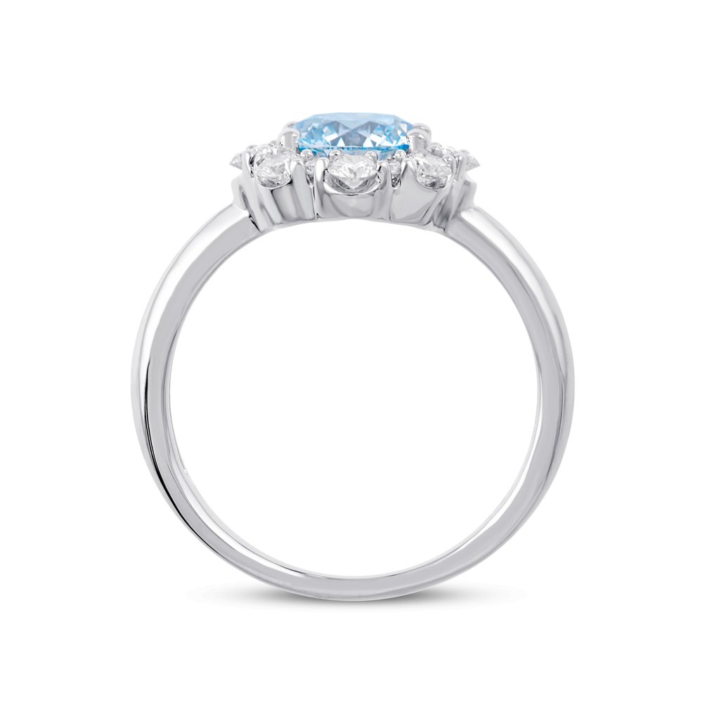 Ring Vittguld -  1.74ct. tw. Blå Diamant  (Labbodlad) - Diamant #2.1