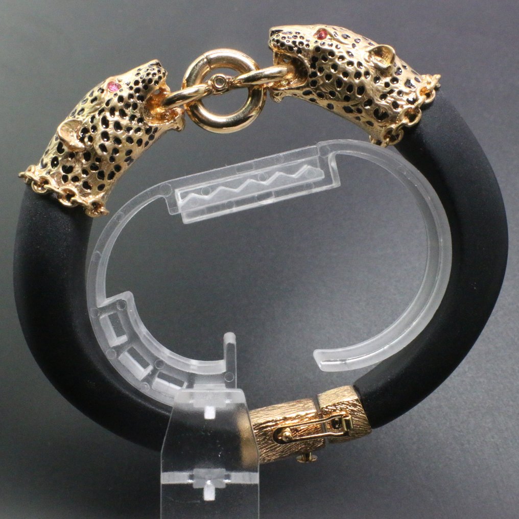 Franklin Mint - Figur - Duchess of Windsor's Panther Bracelet after Cartier - 22 karat gullbelagt, ekte rubiner #1.0