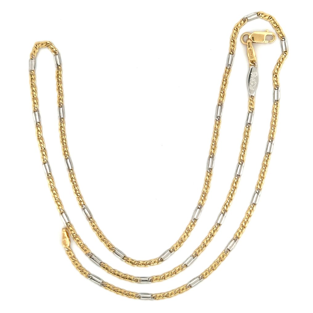 Solid Chain - 6.3 gr - 50 cm - 18 Kt - Nyaklánc - 18 kt. Fehér arany, Sárga arany #1.1