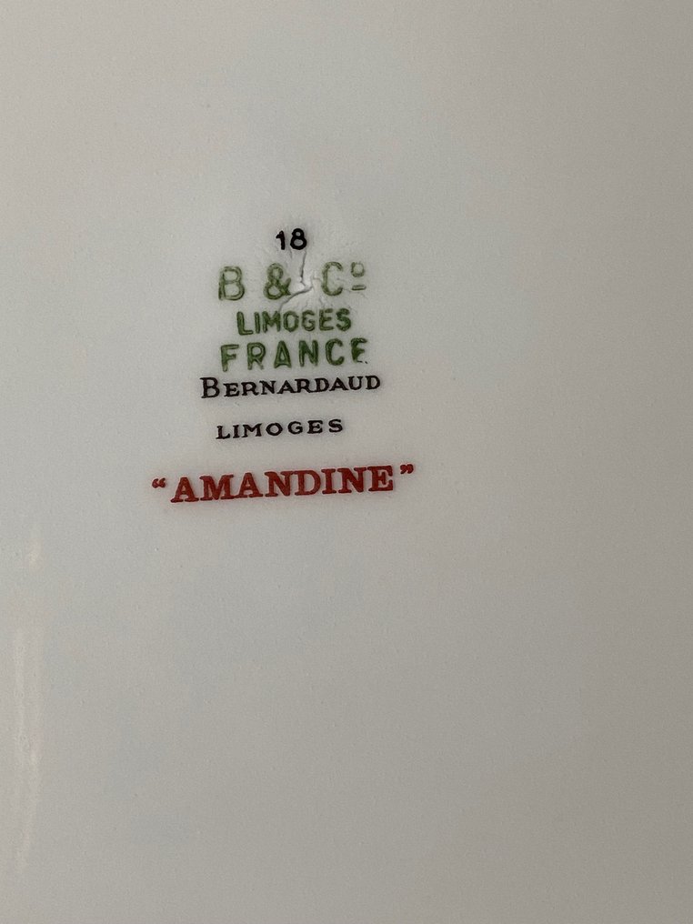 Bernardaud & Co. Limoges - Illallisastiasto 6:lle (37) - floreale - collezione  “Amandine” - Posliini #2.2
