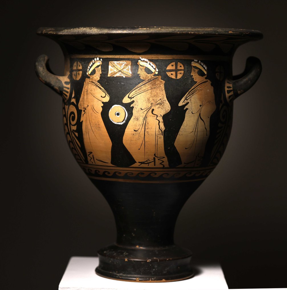 古希臘，邁錫尼 陶瓷 坎帕尼亞火山口與宴會場景 - TL 測試 - 38 cm #2.1