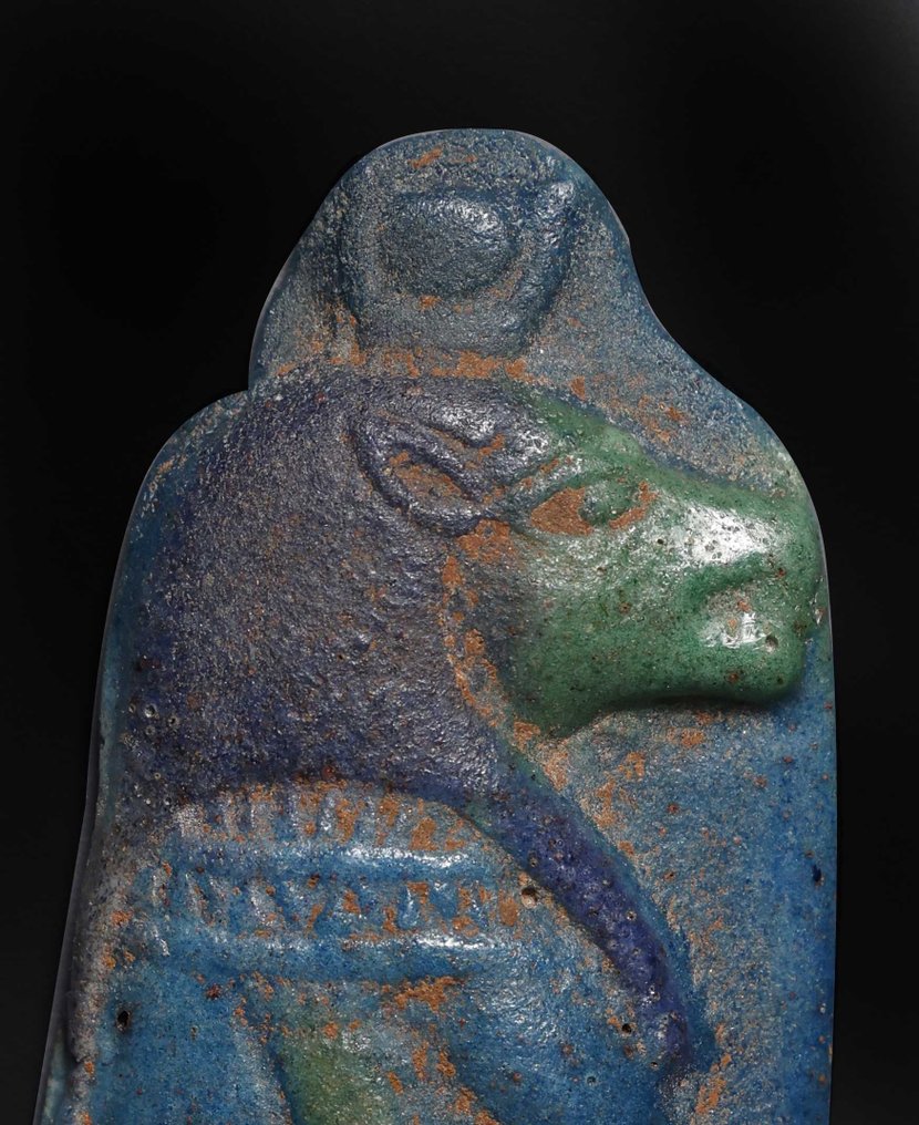 Ancient Egyptian Glass Goddess Taweret in vitreous paste with Spanish export license - 6 cm #1.1