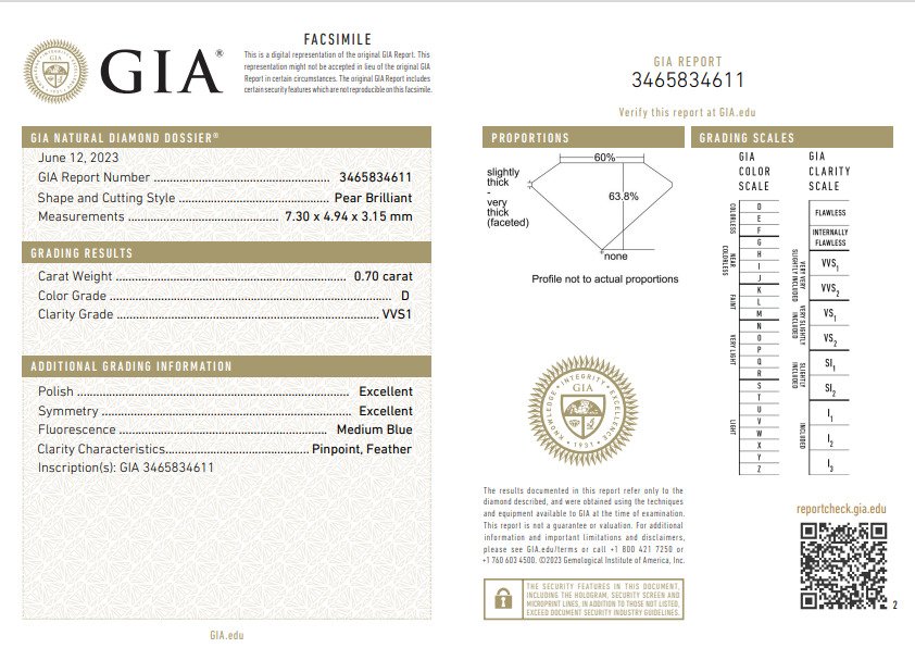GIA Certificate - 1.01 total ct of natural diamonds - Δαχτυλίδι Λευκός χρυσός Διαμάντι  (Φυσικό) - Διαμάντι  #2.1