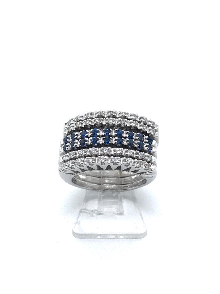 PONTE VECCHIO - Ring Vittguld Diamant - Safir  #1.1