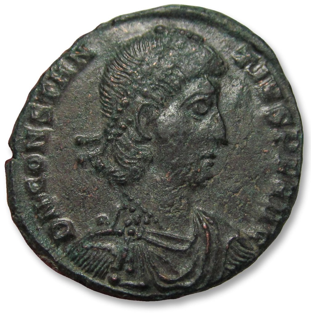Roman Empire. Constantius II as Augustus. Centenionalis Heraclea mint, 3rd officina circa 350-355 A.D. - mintmark SMHΓ - large 23mm coin #1.1