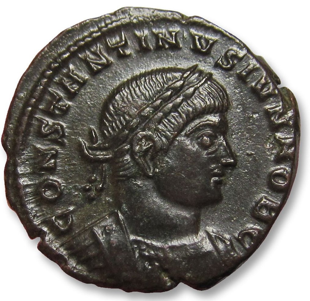 Impreiu Roman. Constantine II as Caesar. Follis Treveri (Trier) mint, 1st officina circa 330-335 A.D. - mintmark TR•P - #1.2