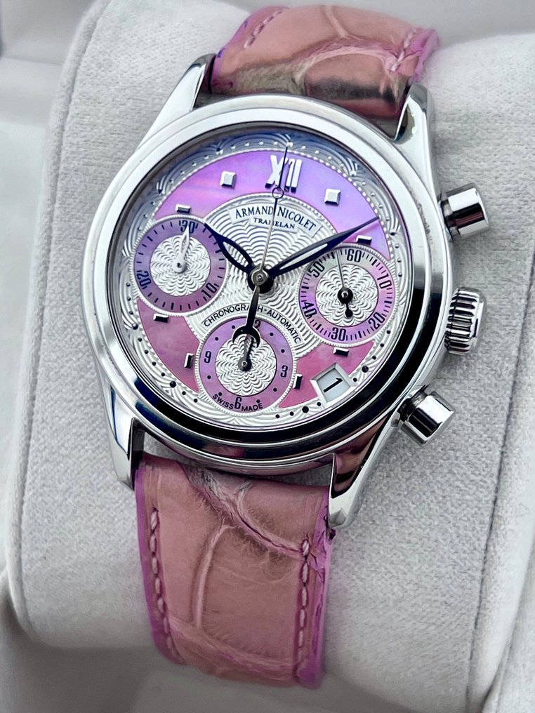 Armand Nicolet - M03 Pink Mother-of-Pearl Automatic Chronograph - AN 9154-A - Kvinnor - 2011-nutid #2.1