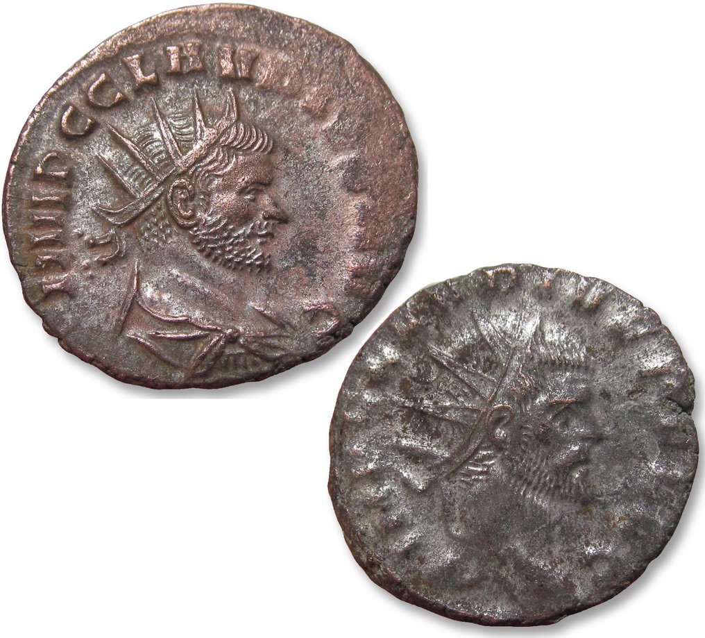 羅馬帝國. 克勞狄二世  (AD 268-270). Antoninianus group of 2 antoniniani, almost fully silvered examples - FORTUNAE RED and ANNONA AVG reverses #1.1