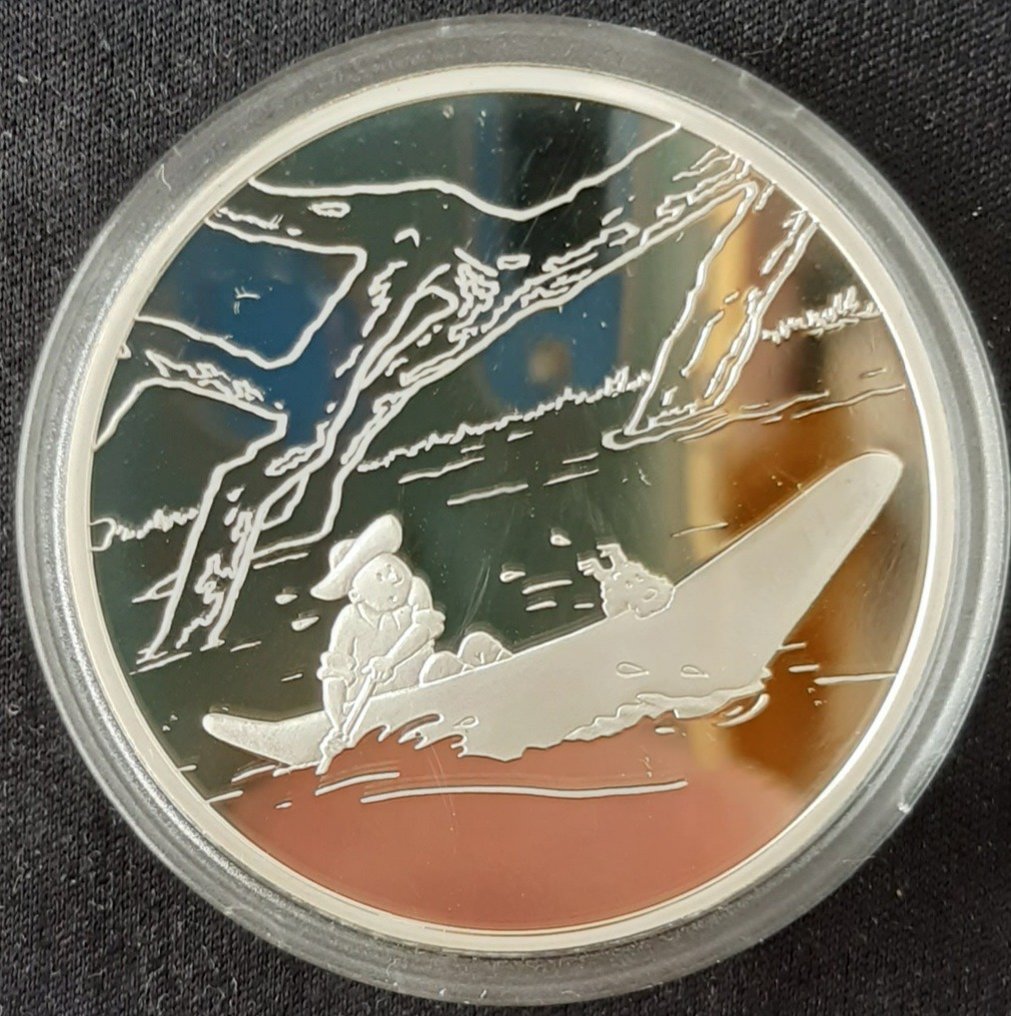 Tintin 0853 - L'Oreille Cassée - Commémoration 10 ans disparition d'Hergé - 1 Fiocco d'argento - Edizione limitata e numerata - 1993 #1.0