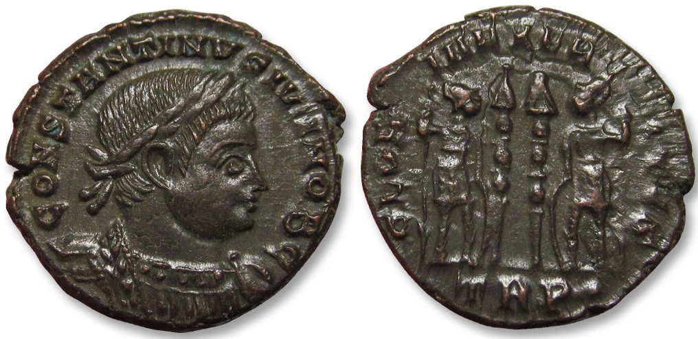 Impreiu Roman. Constantine II as Caesar. Follis Treveri (Trier) mint, 1st officina 330-335 A.D. - mintmark TRP• - #2.1