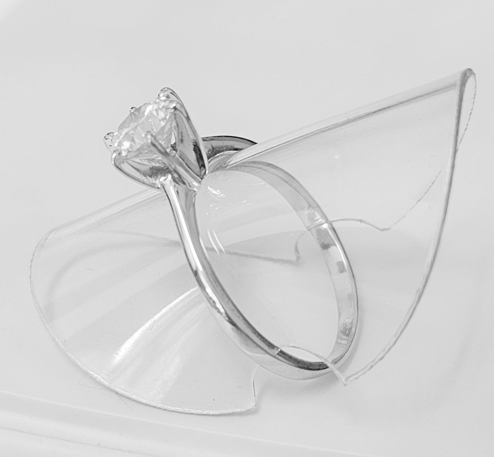 Ring Witgoud, 0,80 ct G/SI1 Diamant  (Natuurlijk) #1.2