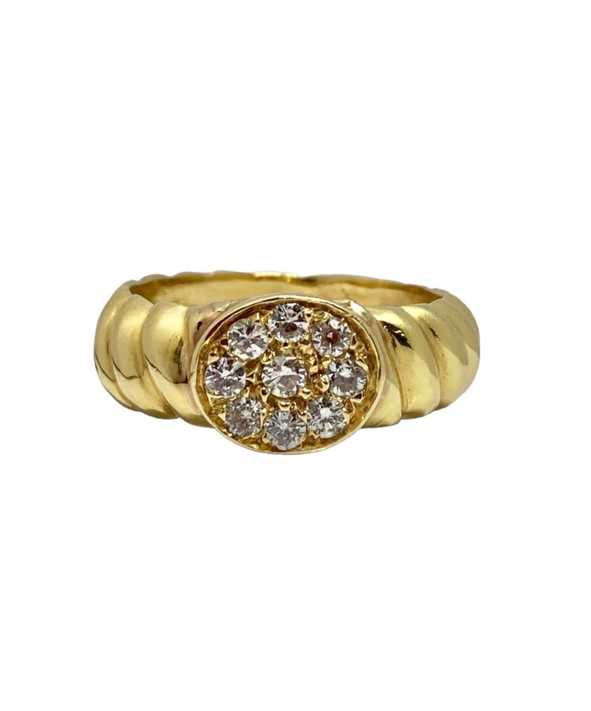 Gyűrű Sárga arany Gyémánt  (Természetes)  #1.1