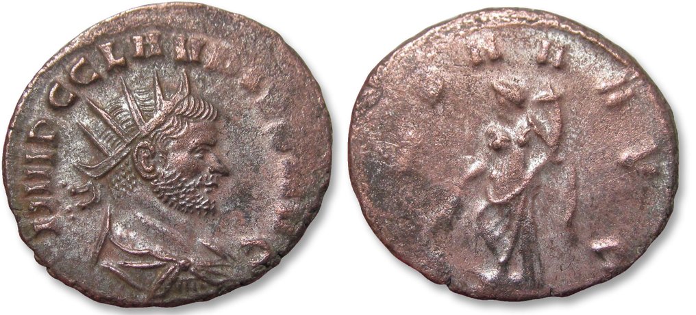 Romerska riket. Claudius Gothicus (AD 268-270). Antoninianus group of 2 antoniniani, almost fully silvered examples - FORTUNAE RED and ANNONA AVG reverses #2.1