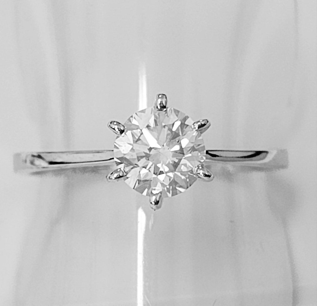 Ring Witgoud, 0,80 ct G/SI1 Diamant  (Natuurlijk) #3.1